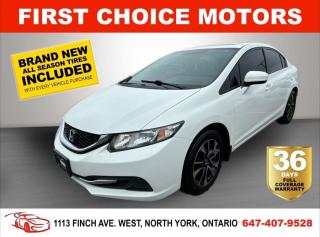Welcome to First Choice Motors, the largest car dealership in Toronto of pre-owned cars, SUVs, and vans priced between $5000-$15,000. With an impressive inventory of over 300 vehicles in stock, we are dedicated to providing our customers with a vast selection of affordable and reliable options. <br><br>Were thrilled to offer a used 2015 Honda Civic LX, white color with 185,000km (STK#7258) This vehicle was $13990 NOW ON SALE FOR $12990. It is equipped with the following features:<br>- Automatic Transmission<br>- Sunroof<br>- Heated seats<br>- Bluetooth<br>- Reverse camera<br>- Alloy wheels<br>- Power windows<br>- Power locks<br>- Power mirrors<br>- Air Conditioning<br><br>At First Choice Motors, we believe in providing quality vehicles that our customers can depend on. All our vehicles come with a 36-day FULL COVERAGE warranty. We also offer additional warranty options up to 5 years for our customers who want extra peace of mind.<br><br>Furthermore, all our vehicles are sold fully certified with brand new brakes rotors and pads, a fresh oil change, and brand new set of all-season tires installed & balanced. You can be confident that this car is in excellent condition and ready to hit the road.<br><br>At First Choice Motors, we believe that everyone deserves a chance to own a reliable and affordable vehicle. Thats why we offer financing options with low interest rates starting at 7.9% O.A.C. Were proud to approve all customers, including those with bad credit, no credit, students, and even 9 socials. Our finance team is dedicated to finding the best financing option for you and making the car buying process as smooth and stress-free as possible.<br><br>Our dealership is open 7 days a week to provide you with the best customer service possible. We carry the largest selection of used vehicles for sale under $9990 in all of Ontario. We stock over 300 cars, mostly Hyundai, Chevrolet, Mazda, Honda, Volkswagen, Toyota, Ford, Dodge, Kia, Mitsubishi, Acura, Lexus, and more. With our ongoing sale, you can find your dream car at a price you can afford. Come visit us today and experience why we are the best choice for your next used car purchase!<br><br>All prices exclude a $10 OMVIC fee, license plates & registration  and ONTARIO HST (13%)