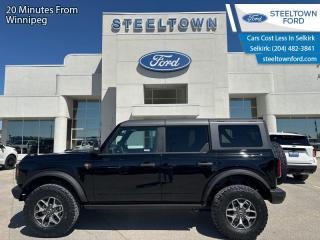 <b>LED Lights,  Aluminum Wheels,  Sunroof,  Off-Road Suspension,  Apple CarPlay!</b><br> <br> <br> <br>We value your TIME, we wont waste it or your gas is on us!   We offer extended test drives and if you cant make it out to us we will come straight to you!<br> <br>  Carrying on the legendary legacy, this 2024 Ford Bronco defies all odds to take you on the best of adventures off-road. <br> <br>With a nostalgia-inducing design along with remarkable on-road driving manners with supreme off-road capability, this 2024 Ford Bronco is indeed a jack of all trades and masters every one of them. Durable build materials and functional engineering coupled with modern day infotainment and driver assistive features ensure that this iconic vehicle takes on whatever you can throw at it. Want an SUV that can genuinely do it all and look good while at it? Look no further than this 2024 Ford Bronco!<br> <br> This shadow black SUV  has an automatic transmission and is powered by a  315HP 2.7L V6 Cylinder Engine.<br> <br> Our Broncos trim level is Badlands. Go the distance over any terrain in this Bronco Badlands, with even more undercarriage protection, robust Bilstein shock absorbers, front active anti-roll bars, front and rear tow hooks, and an assortment of upfitter switches. The seats are lined with marine-grade vinyl, with rubber floor covering, for easy rinsing after your intense off-road sessions. Other features include a manual targa composite 1st row sunroof, a manual convertible hard top with fixed rollover protection, a flip-up rear window, LED headlights with automatic high beams, and proximity keyless entry with push button start. Connectivity is handled by an 8-inch LCD screen powered by SYNC 4 with wireless Apple CarPlay and Android Auto, with SiriusXM satellite radio. Additional features include towing equipment including trailer sway control, pre-collision assist with pedestrian detection, forward collision mitigation, a rearview camera, and even more. This vehicle has been upgraded with the following features: Led Lights,  Aluminum Wheels,  Sunroof,  Off-road Suspension,  Apple Carplay,  Android Auto,  Forward Collision Alert. <br><br> View the original window sticker for this vehicle with this url <b><a href=http://www.windowsticker.forddirect.com/windowsticker.pdf?vin=1FMEE9BP8RLA44003 target=_blank>http://www.windowsticker.forddirect.com/windowsticker.pdf?vin=1FMEE9BP8RLA44003</a></b>.<br> <br>To apply right now for financing use this link : <a href=http://www.steeltownford.com/?https://CreditOnline.dealertrack.ca/Web/Default.aspx?Token=bf62ebad-31a4-49e3-93be-9b163c26b54c&La target=_blank>http://www.steeltownford.com/?https://CreditOnline.dealertrack.ca/Web/Default.aspx?Token=bf62ebad-31a4-49e3-93be-9b163c26b54c&La</a><br><br> <br/>    4.99% financing for 84 months.  Incentives expire 2024-04-30.  See dealer for details. <br> <br>Family owned and operated in Selkirk for 35 Years.  <br>Steeltown Ford is located just 20 minutes North of the Perimeter Hwy, with an onsite banking center that offers free consultations. <br>Ask about our special dealer rates available through all major banks and credit unions.<br>Dealer retains all rebates, plus taxes, govt fees and Steeltown Protect Plus.<br>Steeltown Ford Protect Plus includes:<br>- Life Time Tire Warranty <br>Dealer Permit # 1039<br><br><br> Come by and check out our fleet of 100+ used cars and trucks and 210+ new cars and trucks for sale in Selkirk.  o~o