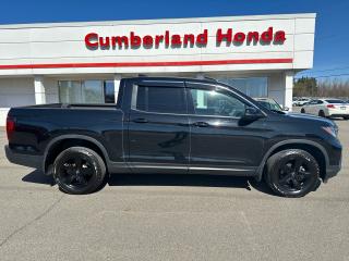 <p>2023 Honda Ridgeline Black Edition Crystal Black Pearl AWD 9-Speed Automatic 3.5L V6 SOHC i-VTEC 24V</p><p> </p><p>Recent Arrival!</p><p> </p><p>At Cumberland Honda WE DO NOT CHARGE ADMINISTRATION FEES. Our advertised price is the price. No surprises.</p><p> </p><p>Local Trade, One Owner, Black w/Leather Seat Trim, Apple CarPlay/Android Auto, Auto-dimming Rear-View mirror, Exterior Parking Camera Rear, Forward collision: Collision Mitigation Braking System (CMBS) + FCW mitigation, Front dual zone A/C, Front fog lights, Fully automatic headlights, Heated & Ventilated Front Bucket Seats, Heated rear seats, Heated steering wheel, Memory seat, Navigation system: Honda Satellite-Linked Navigation System, Perforated Leather-Trimmed Seating Surfaces, Power driver seat, Power moonroof, Power passenger seat, Radio: 540-Watt AM/FM Premium Audio System, Wheels: 18 Black Aluminum-Alloy.</p><p>Honda Certified Details:</p><p> </p><p>  * 7 year / 160,000 km Power Train Warranty whichever comes first. This is an additional 2 year/60,000 kms beyond the original factory Power Train warranty. Honda Certified Used Vehicles also have the option to upgrade to a Honda Plus Extended Warranty</p><p>  * Exclusive finance rates on Certified Pre-Owned Honda models</p><p>  * Multipoint Inspection</p><p>  * 24 hours/day, 7 days/week</p><p>  * Vehicle history report. Access to MyHonda</p><p>  * 7 day/1,000 km exchange privilege whichever comes first</p><p> </p><p> </p><p>Serving the Amherst area, Cumberland Honda, located at 110 So. Albion St. Box 517 in Amherst, NS, is your premier retailer of new and used Honda vehicles. Our dedicated sales staff and top-trained technicians are here to make your auto shopping experience fun, easy and financially advantageous. Please utilize our various online resources and allow our excellent network of people to put you in your ideal car, truck or SUV today!</p>