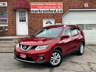 <p>Super-Clean Low KM Nissan Rogue from Stratford, ON! This SV AWD model comes with great options inside and out and looks great in its Red paint and factory alloy wheels! The exterior features keyless entry with a proximity key, automatic headlights, foglights, tinted privacy glass, roof rack rails, a large factory power sunroof, a sleek rear spoiler, integrated mirror turn signals, heated side mirrors, a peppy 2.5L 4-cylinder engine and CVT auto transmission powering the All-Wheel-Drive System! The interior is clean and comfortable with heated cloth front seats with driver power adjustment and lumbar control, all-weather floor mats, steering wheel audio and cruise controls, push-button start, easy-to-read and use gauge cluster, central AM/FM/XM Satellite Radio with Bluetooth, Backup Camera and CD Player, A/C climate control with front and rear window defrost settings, ECO/SPORT drive modes, AWD Lock, Hill descent assist, Overdrive shutoff switch, USB/AUX/12V accessory ports and more!</p><p> </p><p>Carfax Claims Free, Low KM Great-looking SUV!</p><p> </p><p>Call (905) 623-2906</p><p> </p><p>Text Ryan: (905) 429-9680 or Email: ryan@markrainford.ca</p><p> </p><p>Text Mark: (905) 431-0966 or Email: mark@markrainford.ca</p>