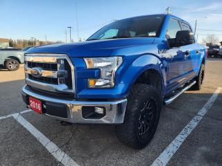 Blue Flame Metallic 2016 Ford F-150 XLT 4D SuperCrew 5.0L V8 FFV 6-Speed Automatic Electronic 4WD 4WD, 3.31 Axle Ratio, 4-Wheel Disc Brakes, 7 Speakers, ABS brakes, Air Conditioning, Alloy wheels, AM/FM radio: SiriusXM, Block heater, Brake assist, Bumpers: chrome, CD player, Compass, Delay-off headlights, Driver door bin, Driver vanity mirror, Dual front impact airbags, Dual front side impact airbags, Electronic Stability Control, Equipment Group 300A Base, Front anti-roll bar, Front fog lights, Front reading lights, Front wheel independent suspension, Fully automatic headlights, GVWR: 3,175 kg (7,000 lb) Payload Package, Illuminated entry, Low tire pressure warning, Occupant sensing airbag, Outside temperature display, Overhead airbag, Panic alarm, Passenger door bin, Passenger vanity mirror, Power door mirrors, Power steering, Power windows, Radio data system, Radio: Single-CD w/SiriusXM Satellite, Rear reading lights, Rear step bumper, Remote keyless entry, Security system, Speed control, Speed-sensing steering, Split folding rear seat, Steering wheel mounted audio controls, SYNC Voice Activated Connectivity System, Tachometer, Telescoping steering wheel, Tilt steering wheel, Traction control, Variably intermittent wipers, Voltmeter, Wheels: 17 Silver Painted Aluminum.


Reviews:
  * Many owners say the F-150s wide selection of handy and high-tech features plays a major role in its appeal, with the advanced parking and trailer maneuvering systems being common favourites. A commanding driving position, very spacious cabin, and relatively easy-to-use control layouts round out the package. Performance typically rates highly as well, especially from the EcoBoost engines. Source: autoTRADER.ca