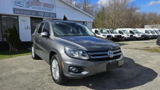 CLEAN CARFAX REPORT, No Accidents, One Owner<br><br>2015 Volkswagen Tiguan 4MOTION 4dr Auto Comfortline featuring Air Condition, All Equipped, Alloy Wheels, AM/FM CD, AM/FM Stereo, Anti-Theft, Auto Climate Control, Bluetooth, Bluetooth Hands Free, Center Arm Rest, Child-Safety Locks, Climate Control, Cloth Interior, Cruise Control, Power Locks, Power Steering, Power Sun Roof, Power Windows, Rear Window Wipers, Rearview Camera, Tinted Windows and more.<br><br>Purchase price: $ 13,388 plus HST and LICENSING<br><br>Safety package is available for $799 and includes Ontario Certification, 3 month or 3000 km Lubrico warranty ($1000 per claim) and oil change.<br>If not certified, by OMVIC regulations this vehicle is being sold AS-lS and is not represented as being in road worthy condition, mechanically sound or maintained at any guaranteed level of quality. The vehicle may not be fit for use as a means of transportation and may require substantial repairs at the purchaser   s expense. It may not be possible to register the vehicle to be driven in its current condition.<br><br>CARFAX PROVIDED FOR EVERY VEHICLE<br><br>WARRANTY: Extended warranty with variety terms and coverages is available, please ask our representative for more details.<br>FINANCING: Regardless of your credit score, we are committed to assisting you in obtaining a customized car loan that suits your specific circumstances. Our goal is to help you enhance your credit score significantly by the time you complete your loan term. Our specialists are happy to assist you with all necessary information.<br>TRADE-IN OR SELL: Upgrade your ride by trading-in your vehicle and save on taxes, or Sell it to us, and get the best value for your current vehicle.<br><br>Smart Wheels Used Car Dealership     OMVIC Registered Dealer<br>642 Dunlop St West, Barrie, ON L4N 9M5<br>Phone: 705-721-1341 ext 201<br>Email: Info@swcarsales.ca<br>Web: www.swcarsales.ca<br>Terms and conditions may apply. Price and availability subject to change. Contact us for the latest information<br>