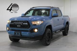 <p>Our Tacoma is a Toyota mid-sized pick-up truck, in TRD Sport trim, optioned in Cavalry Blue, featuring a 3.5L V6 engine with 4x4 capability and a 6-speed manual transmission! Equipment includes matte black 17” TRD Pro wheels, a black leather interior, integrated navigation, a backup camera, radar guided cruise control with lane-departure alert and blind-spot monitoring, heated front seats, wireless phone charging, and much more! </p>

<p>World Fine Cars Ltd. has been in business for over 40 years and maintains over 90 pre-owned vehicles in inventory at all times. Every certified retailed vehicle will have a 3 Month 3000 KM POWERTRAIN WARRANTY WITH SEALS AND GASKETS COVERAGE, with our compliments (conditions apply please contact for details). CarFax Reports are always available at no charge. We offer a full service center and we are able to service everything we sell. With a state of the art showroom including a comfortable customer lounge with WiFi access. We invite you to contact us today 1-888-334-2707 www.worldfinecars.com</p>