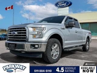 White 2017 Ford F-150 XLT 301A 301A Super Cab 2.7L V6 EcoBoost 6-Speed Automatic Electronic 4WD 4WD, 4.2 LCD Productivity Screen in Instrument Cluster, 8-Way Power Drivers Seat, Alloy wheels, Auto-Dimming Rear-View Mirror, Auxiliary Transmission Oil Cooler, Block heater, BoxLink Cargo Management System, Chrome Billet Style Grille w/Chrome Surround, Chrome Door & Tailgate Handles w/Body-Colour Bezel, Chrome Step Bars, Class IV Trailer Hitch Receiver, Cloth 40/20/40 Front Seat, Compass, Cruise Control, Delay-off headlights, Driver door bin, Driver vanity mirror, Dual Power Glass/Manual Folding Heated Mirrors, Electronic Locking w/3.55 Axle Ratio, Equipment Group 301A Mid, Front fog lights, Fully automatic headlights, Leather-Wrapped Steering Wheel, Passenger door bin, Power steering, Power windows, Power-Adjustable Pedals, Pro Trailer Backup Assist, Rear Under-Seat Storage, Rear View Camera w/Dynamic Hitch Assist, Rear Window Fixed Privacy Glass, Remote keyless entry, Single-Tip Chrome Exhaust, Steering wheel mounted audio controls, SYNC 3, Trailer Tow Package, Upgraded Front Stabilizer Bar, Upgraded Radiator, Variably intermittent wipers, Voice-Activated Navigation, Wheels: 18 Chrome-Like PVD, XTR 4x4 Decal, XTR Package.