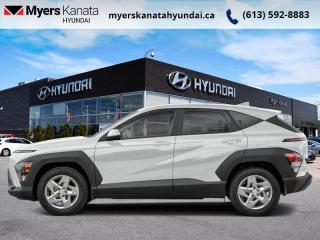 <b>Heated Seats,  Apple CarPlay,  Android Auto,  Remote Start,  Blind Spot Detection!</b><br> <br> <br> <br>  This Kona may be a small SUV but its big on adventure. <br> <br>With more versatility than its tiny stature lets on, this Kona is ready to prove that big things can come in small packages. With an incredibly long feature list, this Kona is incredibly safe and comfortable, compatible with just about anything, and ready for lifes next big adventure. For distilled perfection in the busy crossover SUV segment, this Kona is the obvious choice.<br> <br> This atlas wht SUV  has an automatic transmission and is powered by a  147HP 2.0L 4 Cylinder Engine.<br> <br> Our Konas trim level is Essential FWD. This Kona Essential is decked with great standard features such as heated front seats, front and rear LED lights, remote engine start, and an immersive dual-LCD dash display with a 12.3-inch infotainment screen bundled with Apple CarPlay, Android Auto and Bluelink+ selective service internet access. Safety features also include blind spot detection, lane keeping assist with lane departure warning, front pedestrian braking, and forward collision mitigation. This vehicle has been upgraded with the following features: Heated Seats,  Apple Carplay,  Android Auto,  Remote Start,  Blind Spot Detection,  Lane Keep Assist,  Lane Departure Warning. <br><br> <br>To apply right now for financing use this link : <a href=https://www.myerskanatahyundai.com/finance/ target=_blank>https://www.myerskanatahyundai.com/finance/</a><br><br> <br/><br> Buy this vehicle now for the lowest weekly payment of <b>$103.18</b> with $0 down for 96 months @ 6.49% APR O.A.C. ( Plus applicable taxes -  $2596 and licensing fees    ).  See dealer for details. <br> <br>This vehicle is located at Myers Kanata Hyundai 400-2500 Palladium Dr Kanata, Ontario. <br><br> Come by and check out our fleet of 30+ used cars and trucks and 40+ new cars and trucks for sale in Kanata.  o~o