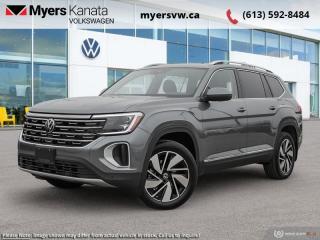 <b>Leather Seats!</b><br> <br> <br> <br>  This 2024 Volkswagen Atlas is an ideal companion for long trips, with a comfortable and spacious interior and impressive towing capacity. <br> <br>This 2024 Volkswagen Atlas is a premium family hauler that offers voluminous space for occupants and cargo, comfort, sophisticated safety and driver-assist technology. The exterior sports a bold design, with an imposing front grille, coherent body lines, and a muscular stance. On the inside, trim pieces are crafted with premium materials and carefully put together to ensure rugged build quality, with straightforward control layouts, ergonomic seats, and an abundance of storage space. With a bevy of standard safety technology that inspires confidence, this 2024 Volkswagen Atlas is an excellent option for a versatile and capable family SUV.<br> <br> This platinum gray metallic SUV  has an automatic transmission and is powered by a  2.0L I4 16V GDI DOHC Turbo engine.<br> <br> Our Atlass trim level is Highline 2.0 TSI. Upgrading to this Highline trim rewards you with awesome standard features such as a panoramic sunroof, harman/kardon premium audio, integrated navigation, and leather seating upholstery. Also standard include a power liftgate for rear cargo access, heated and ventilated front seats, a heated steering wheel, remote engine start, adaptive cruise control, and a 12-inch infotainment system with Car-Net mobile hotspot internet access, Apple CarPlay and Android Auto. Safety features also include blind spot detection, lane keeping assist with lane departure warning, front and rear collision mitigation, park distance control, and autonomous emergency braking. This vehicle has been upgraded with the following features: Leather Seats. <br><br> <br>To apply right now for financing use this link : <a href=https://www.myersvw.ca/en/form/new/financing-request-step-1/44 target=_blank>https://www.myersvw.ca/en/form/new/financing-request-step-1/44</a><br><br> <br/>    5.99% financing for 84 months. <br> Buy this vehicle now for the lowest bi-weekly payment of <b>$467.29</b> with $0 down for 84 months @ 5.99% APR O.A.C. ( taxes included, $1071 (OMVIC fee, Air and Tire Tax, Wheel Locks, Admin fee, Security and Etching) is included in the purchase price.    ).  Incentives expire 2024-05-31.  See dealer for details. <br> <br> <br>LEASING:<br><br>Estimated Lease Payment: $366 bi-weekly <br>Payment based on 5.49% lease financing for 60 months with $0 down payment on approved credit. Total obligation $47,593. Mileage allowance of 16,000 KM/year. Offer expires 2024-05-31.<br><br><br>Call one of our experienced Sales Representatives today and book your very own test drive! Why buy from us? Move with the Myers Automotive Group since 1942! We take all trade-ins - Appraisers on site!<br> Come by and check out our fleet of 40+ used cars and trucks and 110+ new cars and trucks for sale in Kanata.  o~o