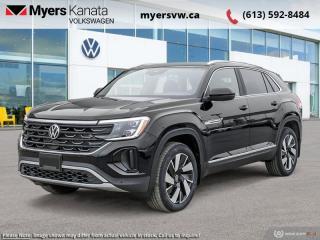 <b>Navigation,  Sunroof,  Leather Seats,  Premium Audio,  Cooled Seats!</b><br> <br> <br> <br>  Turn heads with this stylish 2024 Volkswagen Atlas Cross Sport, with an eye-catching exterior design and high-end technology features. <br> <br>This 2024 VW Atlas Cross Sport is a crossover SUV with a gently sloped roofline to form the distinct silhouette of a coupe, without taking a toll on practicality and driving dynamics. On the inside, trim pieces are crafted with premium materials and carefully put together to ensure rugged build quality. With loads of standard safety technology that inspires confidence, this 2024 Volkswagen Atlas Cross Sport is an excellent option for a versatile and capable family SUV with dazzling looks.<br> <br> This deep black pearl SUV  has an automatic transmission and is powered by a  2.0L I4 16V GDI DOHC Turbo engine.<br> <br> Our Atlas Cross Sports trim level is Highline 2.0 TSI. Upgrading to this Highline trim rewards you with awesome standard features such as a panoramic sunroof, harman/kardon premium audio, integrated navigation, and leather seating upholstery. Also standard include a power liftgate for rear cargo access, heated and ventilated front seats, a heated steering wheel, remote engine start, adaptive cruise control, and a 12-inch infotainment system with Car-Net mobile hotspot internet access, Apple CarPlay and Android Auto. Safety features also include blind spot detection, lane keeping assist with lane departure warning, front and rear collision mitigation, park distance control, and autonomous emergency braking. This vehicle has been upgraded with the following features: Navigation,  Sunroof,  Leather Seats,  Premium Audio,  Cooled Seats,  Heated Steering Wheel,  Mobile Hotspot. <br><br> <br>To apply right now for financing use this link : <a href=https://www.myersvw.ca/en/form/new/financing-request-step-1/44 target=_blank>https://www.myersvw.ca/en/form/new/financing-request-step-1/44</a><br><br> <br/>    5.99% financing for 84 months. <br> Buy this vehicle now for the lowest bi-weekly payment of <b>$458.92</b> with $0 down for 84 months @ 5.99% APR O.A.C. ( taxes included, $1071 (OMVIC fee, Air and Tire Tax, Wheel Locks, Admin fee, Security and Etching) is included in the purchase price.    ).  Incentives expire 2024-05-31.  See dealer for details. <br> <br> <br>LEASING:<br><br>Estimated Lease Payment: $355 bi-weekly <br>Payment based on 5.49% lease financing for 60 months with $0 down payment on approved credit. Total obligation $46,220. Mileage allowance of 16,000 KM/year. Offer expires 2024-05-31.<br><br><br>Call one of our experienced Sales Representatives today and book your very own test drive! Why buy from us? Move with the Myers Automotive Group since 1942! We take all trade-ins - Appraisers on site!<br> Come by and check out our fleet of 50+ used cars and trucks and 120+ new cars and trucks for sale in Kanata.  o~o