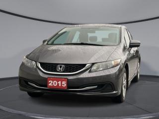 <b>Bluetooth,  Cruise Control,  Power Windows,  Power Doors!</b><br> <br>      This  2015 Honda Civic Sedan is fresh on our lot in Sudbury. <br> <br>In addition to the impressive performance and handling that the 2015 Honda Civic Sedan provides, this model also offers exceptional amenities to enhance the total experience. Staying in tune with what drivers want, this car features modern technology for information and entertainment. It also provides outstanding safety ratings to make everyone feel safe no matter where the destination leads.This  sedan has 189,671 kms. Its  modern steel metallic in colour  . It has an automatic transmission and is powered by a  1.8L I4 16V MPFI SOHC engine.   This vehicle has been upgraded with the following features: Bluetooth,  Cruise Control,  Power Windows,  Power Doors. <br> <br>To apply right now for financing use this link : <a href=https://www.palladinohonda.com/finance/finance-application target=_blank>https://www.palladinohonda.com/finance/finance-application</a><br><br> <br/><br>Palladino Honda is your ultimate resource for all things Honda, especially for drivers in and around Sturgeon Falls, Elliot Lake, Espanola, Alban, and Little Current. Our dealership boasts a vast selection of high-class, top-quality Honda models, as well as expert financing advice and impeccable automotive service. These factors arent what set us apart from other dealerships, though. Rather, our uncompromising customer service and professionalism make every experience unforgettable, and keeps drivers coming back. The advertised price is for financing purchases only. All cash purchases will be subject to an additional surcharge of $2,501.00. This advertised price also does not include taxes and licensing fees.<br> Come by and check out our fleet of 100+ used cars and trucks and 70+ new cars and trucks for sale in Sudbury.  o~o