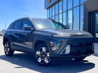 <b>Heated Steering Wheel,  Adaptive Cruise Control,  Aluminum Wheels,  Heated Seats,  Apple CarPlay!</b><br> <br> <br> <br>  Built for adventure, this Kona is well equipped, whether in the urban sprawl or the backroads. <br> <br>With more versatility than its tiny stature lets on, this Kona is ready to prove that big things can come in small packages. With an incredibly long feature list, this Kona is incredibly safe and comfortable, compatible with just about anything, and ready for lifes next big adventure. For distilled perfection in the busy crossover SUV segment, this Kona is the obvious choice.<br> <br> This ecotronic grey SUV  has an automatic transmission and is powered by a  147HP 2.0L 4 Cylinder Engine.<br> <br> Our Konas trim level is Preferred AWD. This Kona Preferred AWD rewards you with all-weather usability and steps things up with a heated steering wheel, adaptive cruise control and upgraded aluminum wheels, along with standard features such as heated front seats, front and rear LED lights, remote engine start, and an immersive dual-LCD dash display with a 12.3-inch infotainment screen bundled with Apple CarPlay, Android Auto and Bluelink+ selective service internet access. Safety features also include blind spot detection, lane keeping assist with lane departure warning, front pedestrian braking, and forward collision mitigation. This vehicle has been upgraded with the following features: Heated Steering Wheel,  Adaptive Cruise Control,  Aluminum Wheels,  Heated Seats,  Apple Carplay,  Android Auto,  Remote Start. <br><br> <br>To apply right now for financing use this link : <a href=https://www.bourgeoishyundai.com/finance/ target=_blank>https://www.bourgeoishyundai.com/finance/</a><br><br> <br/>    6.49% financing for 96 months.  Incentives expire 2024-05-31.  See dealer for details. <br> <br>Drive with Confidence! At Bourgeois Auto Group, we go beyond selling cars. With over 75 years of delivering extraordinary automotive experiences, were here for you at our showrooms, on the road, or even at your home in Midland Ontario, Simcoe County, and Central Ontario. Experience the convenience of complementary enclosed trailer delivery. <br><br>Why Choose Bourgeois Auto Group for your next vehicle? Whether youre seeking a new or pre-owned vehicle, searching for a qualified repair center, or looking for vehicle parts, we have the answer. Explore our extensive selection of over 25 brand manufacturers and 200+ Pre-owned Vehicles. As we constantly adapt to meet customers needs and stay ahead of the competition, we invest in modern technology to stay on the cutting edge.  Our strategic programs and tools use current market data to price our vehicles competitively and ensure you get the best deal, not just on the new car but also on your trade-in. <br><br>Request your free Live Market analysis report and save time and money. <br><br>SELL YOUR CAR to us! Regardless of make, model, or condition, we buy cars with no purchase necessary. <br><br> Come by and check out our fleet of 30+ used cars and trucks and 50+ new cars and trucks for sale in Midland.  o~o