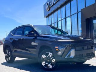 <b>Heated Steering Wheel,  Adaptive Cruise Control,  Aluminum Wheels,  Heated Seats,  Apple CarPlay!</b><br> <br> <br> <br>  Built for adventure, this Kona is well equipped, whether in the urban sprawl or the backroads. <br> <br>With more versatility than its tiny stature lets on, this Kona is ready to prove that big things can come in small packages. With an incredibly long feature list, this Kona is incredibly safe and comfortable, compatible with just about anything, and ready for lifes next big adventure. For distilled perfection in the busy crossover SUV segment, this Kona is the obvious choice.<br> <br> This abyss black SUV  has an automatic transmission and is powered by a  147HP 2.0L 4 Cylinder Engine.<br> <br> Our Konas trim level is Preferred AWD. This Kona Preferred AWD rewards you with all-weather usability and steps things up with a heated steering wheel, adaptive cruise control and upgraded aluminum wheels, along with standard features such as heated front seats, front and rear LED lights, remote engine start, and an immersive dual-LCD dash display with a 12.3-inch infotainment screen bundled with Apple CarPlay, Android Auto and Bluelink+ selective service internet access. Safety features also include blind spot detection, lane keeping assist with lane departure warning, front pedestrian braking, and forward collision mitigation. This vehicle has been upgraded with the following features: Heated Steering Wheel,  Adaptive Cruise Control,  Aluminum Wheels,  Heated Seats,  Apple Carplay,  Android Auto,  Remote Start. <br><br> <br>To apply right now for financing use this link : <a href=https://www.bourgeoishyundai.com/finance/ target=_blank>https://www.bourgeoishyundai.com/finance/</a><br><br> <br/>    6.49% financing for 96 months.  Incentives expire 2024-04-30.  See dealer for details. <br> <br>Drive with Confidence! At Bourgeois Auto Group, we go beyond selling cars. With over 75 years of delivering extraordinary automotive experiences, were here for you at our showrooms, on the road, or even at your home in Midland Ontario, Simcoe County, and Central Ontario. Experience the convenience of complementary enclosed trailer delivery. <br><br>Why Choose Bourgeois Auto Group for your next vehicle? Whether youre seeking a new or pre-owned vehicle, searching for a qualified repair center, or looking for vehicle parts, we have the answer. Explore our extensive selection of over 25 brand manufacturers and 200+ Pre-owned Vehicles. As we constantly adapt to meet customers needs and stay ahead of the competition, we invest in modern technology to stay on the cutting edge.  Our strategic programs and tools use current market data to price our vehicles competitively and ensure you get the best deal, not just on the new car but also on your trade-in. <br><br>Request your free Live Market analysis report and save time and money. <br><br>SELL YOUR CAR to us! Regardless of make, model, or condition, we buy cars with no purchase necessary. <br><br> Come by and check out our fleet of 20+ used cars and trucks and 50+ new cars and trucks for sale in Midland.  o~o
