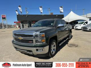 All new for 2014, the Chevrolet Silverado has bold styling, impressive powertrain options, a comfortable and refined interior, and the right mix of technology. This  2014 Chevrolet Silverado 1500 is for sale today. <br> <br>The Silverado 1500 is the result of almost a century of Chevy truck building know-how. All new for 2014, the Silverado combines proven power with its unparalleled fuel efficiency, a quiet pickup cabin with tough-as-nails ruggedness, and fantastic exterior design. The cabin is far quieter and more refined than the last generation, and the infotainment options and safety technology are fully modern with all of the latest features. Get the job done in the 2014 Chevy Silverado 1500. This  Crew Cab 4X4 pickup  has 241,189 kms. Its  green in colour  . It has a 6 speed automatic transmission and is powered by a   5.3L 8 Cylinder Engine.  <br> <br>To apply right now for financing use this link : <a href=https://www.platinumautosport.com/credit-application/ target=_blank>https://www.platinumautosport.com/credit-application/</a><br><br> <br/><br><br> We know that you have high expectations, and as car dealers, we enjoy the challenge of meeting and exceeding those standards each and every time. Allow us to demonstrate our commitment to excellence! </br>

<br> As your one stop shop for quality pre owned vehicles and hassle free auto financing in Saskatoon, we provide the following offers & incentives for our valued clients in Saskatchewan, Alberta & Manitoba. </br> o~o