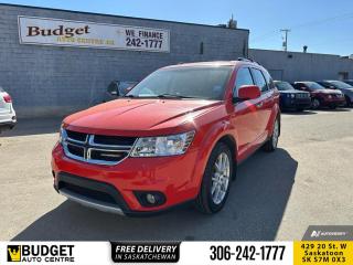 <b>Leather Seats,  Bluetooth,  Heated Seats,  Heated Steering Wheel,  Premium Sound Package!</b><br> <br>    Practicality is the name of the game when creating a family transporter, and this Dodge Journey has it in spades. This  2018 Dodge Journey is for sale today. <br> <br>Theres no better crossover to take you on an adventure than this Dodge Journey. Its the ultimate combination of form and function, a rare blend of versatility, performance, and comfort. With loads of technology, theres entertainment for everyone. Its time to go - your Journey awaits. This  SUV has 173,111 kms. Its  orange in colour  . It has a 6 speed automatic transmission and is powered by a  283HP 3.6L V6 Cylinder Engine.  <br> <br> Our Journeys trim level is GT. This Journey GT has a lot to offer for Canadian families. It comes with all-wheel drive, leather seats which are heated in front, a heated steering wheel, an 8.4-inch touchscreen radio with Bluetooth, SiriusXM, and six-speaker premium audio, rear park assist, remote start, a universal garage door opener, dual-zone automatic climate control, performance suspension, aluminum wheels, and much more. This vehicle has been upgraded with the following features: Leather Seats,  Bluetooth,  Heated Seats,  Heated Steering Wheel,  Premium Sound Package,  Remote Start. <br> To view the original window sticker for this vehicle view this <a href=http://www.chrysler.com/hostd/windowsticker/getWindowStickerPdf.do?vin=3C4PDDFG9JT159599 target=_blank>http://www.chrysler.com/hostd/windowsticker/getWindowStickerPdf.do?vin=3C4PDDFG9JT159599</a>. <br/><br> <br>To apply right now for financing use this link : <a href=https://www.budgetautocentre.com/used-cars-saskatoon-financing/ target=_blank>https://www.budgetautocentre.com/used-cars-saskatoon-financing/</a><br><br> <br/><br><br> Budget Auto Centre has been a trusted name in the Automotive industry for over 40 years. We have built our reputation on trust and quality service. With long standing relationships with our customers, you can trust us for advice and assistance on all your automotive needs. </br>

<br> With our Credit Repair program, and over 250+ well-priced used vehicles in stock, youll drive home happy. We are driven to ensure the best in customer satisfaction and look forward working with you. </br> o~o