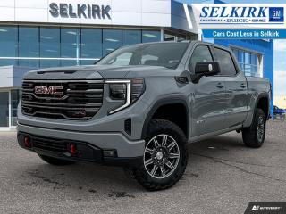 <b>Off Road Suspension,  Bose Premium Audio,  Leather Seats,  Aluminum Wheels,  Skid Plates!</b><br> <br> <br> <br>  This 2024 Sierra 1500 is engineered for ultra-premium comfort, offering high-tech upgrades, beautiful styling, authentic materials and thoughtfully crafted details. <br> <br>This 2024 GMC Sierra 1500 stands out in the midsize pickup truck segment, with bold proportions that create a commanding stance on and off road. Next level comfort and technology is paired with its outstanding performance and capability. Inside, the Sierra 1500 supports you through rough terrain with expertly designed seats and robust suspension. This amazing 2024 Sierra 1500 is ready for whatever.<br> <br> This thunderstorm grey metallic sought after diesel Crew Cab 4X4 pickup   has a 10 speed automatic transmission and is powered by a  305HP 3.0L Straight 6 Cylinder Engine.<br> <br> Our Sierra 1500s trim level is AT4. Built for adventure, this ultra capable GMC Sierra 1500 AT4 comes very well equipped with an off-road suspension with skid plates, perforated leather seats, exclusive aluminum wheels, body-coloured exterior accents and a massive 13.4 inch touchscreen display that features wireless Apple CarPlay and Android Auto, Bose premium audio, SiriusXM, plus a 4G LTE hotspot. Additionally, this amazing pickup truck also features a spray-in bedliner, wireless device charging, IntelliBeam LED headlights, remote engine start, forward collision warning and lane keep assist, a trailer-tow package with hitch guidance, LED cargo area lighting, teen driver technology, a HD rear vision camera plus so much more! This vehicle has been upgraded with the following features: Off Road Suspension,  Bose Premium Audio,  Leather Seats,  Aluminum Wheels,  Skid Plates,  Wireless Charging,  Remote Start. <br><br> <br>To apply right now for financing use this link : <a href=https://www.selkirkchevrolet.com/pre-qualify-for-financing/ target=_blank>https://www.selkirkchevrolet.com/pre-qualify-for-financing/</a><br><br> <br/> Weve discounted this vehicle $3585. Total  cash rebate of $6200 is reflected in the price. Credit includes $5,300 Non Stackable Delivery Allowance  Incentives expire 2024-05-31.  See dealer for details. <br> <br>Selkirk Chevrolet Buick GMC Ltd carries an impressive selection of new and pre-owned cars, crossovers and SUVs. No matter what vehicle you might have in mind, weve got the perfect fit for you. If youre looking to lease your next vehicle or finance it, we have competitive specials for you. We also have an extensive collection of quality pre-owned and certified vehicles at affordable prices. Winnipeg GMC, Chevrolet and Buick shoppers can visit us in Selkirk for all their automotive needs today! We are located at 1010 MANITOBA AVE SELKIRK, MB R1A 3T7 or via phone at 204-482-1010.<br> Come by and check out our fleet of 80+ used cars and trucks and 180+ new cars and trucks for sale in Selkirk.  o~o