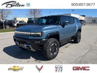<b>Leather Seats, Off-Road Package!</b><br> <br> <br> <br>  Iconic off-road capability with outlandish looks meet sophisticated efficiency and sustainability to make this 2024 Hummer EV SUV. <br> <br>Once known as a gas-guzzling behemoth, the Hummer returns for 2024 with an all-new electric powertrain, packing a wallop of power and capability. With astounding straight line performance and extreme versatility for both street and off-road use, this Hummer EV is ready to shake up your expectations of a traditional SUV.<br> <br> This neptune blue matte  SUV  has an automatic transmission.<br> <br> Our HUMMER EV SUVs trim level is 3X. This Hummer EV SUV with the 3X trim features the exhilarating Watts to Freedom launch control system, upgraded wheels and an Infinity Roof with removable transparent Sky Panels, along with adaptive front and rear ride height and Extract mode and CrabWalk diagonal-drive function, with an punchy electric powertrain, fast charging capability, a comprehensive trailer tow package with hitch guidance, trailer braking and sway control, heavy duty suspension and wheels, a power front trunk, an illuminated charging port, removable roof panels, and a power rear swing gate. On the inside, occupants are treated to extreme comfort, with heated and ventilated premium leather seats with power adjustment and lumbar support, tri-zone climate control, a 14-speaker Bose audio system, and an expansive 13.4-inch touchscreen with wireless Apple CarPlay and Android Auto, SiriusXM, and navigation. And of course, safety is assured, with a host of features including blind spot detection with rear cross-traffic alert, adaptive cruise control, Super Cruise hands-free driver assistance, automatic front and rear emergency braking, HD Surround Vision 360 Cameras, lane keep assist, lane departure warning, and even more! This vehicle has been upgraded with the following features: Leather Seats, Off-road Package. <br><br> <br>To apply right now for financing use this link : <a href=http://www.boltongm.ca/?https://CreditOnline.dealertrack.ca/Web/Default.aspx?Token=44d8010f-7908-4762-ad47-0d0b7de44fa8&Lang=en target=_blank>http://www.boltongm.ca/?https://CreditOnline.dealertrack.ca/Web/Default.aspx?Token=44d8010f-7908-4762-ad47-0d0b7de44fa8&Lang=en</a><br><br> <br/> See dealer for details. <br> <br>At Bolton Motor Products, we offer new Chevrolet, Cadillac, Buick, GMC cars and trucks in Bolton, along with used cars, trucks and SUVs by top manufacturers. Our sales staff will help you find that new or used car you have been searching for in the Bolton, Brampton, Nobleton, Kleinburg, Vaughan, & Maple area. o~o