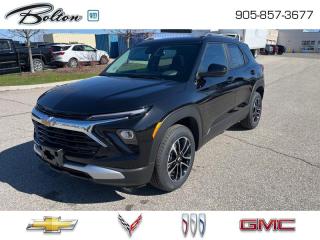 <b>Sunroof, Convenience Package!</b><br> <br> <br> <br>  With power and efficiency, this 2024 Trailblazer takes the lead in design. <br> <br>After a long day of work, you need a car to work just as hard for you. With a surprisingly spacious cabin, plenty of power, and incredible efficiency, this Trailblazer is begging to be in your squad. When its time to grab the crew and all their gear to make some memories, this versatile and adventurous Trailblazer is an obvious choice.<br> <br> This mosaic black metallic  SUV  has an automatic transmission and is powered by a  155HP 1.3L 3 Cylinder Engine.<br> <br> Our Trailblazers trim level is LT AWD. This Trailblazer LT AWD trim steps things up with a Cold Weather Package that adds heated driver and front passenger seats and a heated steering wheel, and also includes blind spot detection and rear cross traffic alert with rear park assist. Its also loaded with great standard features like an 11-inch diagonal HD infotainment screen with wireless Apple and Android Auto, Wi-Fi Hotspot capability, SiriusXM satellite radio, and an 8-inch digital drivers display. Safety features also include automatic emergency braking, front pedestrian braking, lane keeping assist with lane departure warning, following distance indication, forward collision alert, and IntelliBeam high beam assistance. This vehicle has been upgraded with the following features: Sunroof, Convenience Package. <br><br> <br>To apply right now for financing use this link : <a href=http://www.boltongm.ca/?https://CreditOnline.dealertrack.ca/Web/Default.aspx?Token=44d8010f-7908-4762-ad47-0d0b7de44fa8&Lang=en target=_blank>http://www.boltongm.ca/?https://CreditOnline.dealertrack.ca/Web/Default.aspx?Token=44d8010f-7908-4762-ad47-0d0b7de44fa8&Lang=en</a><br><br> <br/>    5.49% financing for 84 months. <br> Buy this vehicle now for the lowest bi-weekly payment of <b>$223.84</b> with $3755 down for 84 months @ 5.49% APR O.A.C. ( Plus applicable taxes -  Plus applicable fees   ).  Incentives expire 2024-05-31.  See dealer for details. <br> <br>At Bolton Motor Products, we offer new Chevrolet, Cadillac, Buick, GMC cars and trucks in Bolton, along with used cars, trucks and SUVs by top manufacturers. Our sales staff will help you find that new or used car you have been searching for in the Bolton, Brampton, Nobleton, Kleinburg, Vaughan, & Maple area. o~o