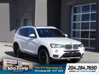 Recent Arrival!<BR><BR>Local Trade |, 8-Speed Automatic, Automatic Trunk, Lights Package (563), Lumbar Support, Manual Side Sunshades, Navigation System, On-Board Navigation, Panorama Sunroof, Premium Package Essential, Universal Remote Control.<BR><BR>Alpine White 2017 BMW X3 xDrive28i AWD 2.0L I4 TwinPower Turbo 8-Speed Automatic<BR><BR><BR>For further information please contact MidTown Ford sales department directly at 204-284-7650. Dealer #9695.