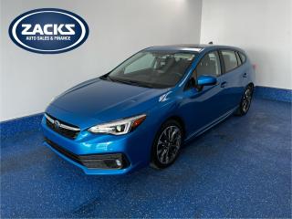 Recent Arrival! 2022 Subaru Impreza Sport Sport AWD | Low Kms | Zacks Certified | Certified. CVT Lineartronic AWD Ocean Blue Pearl 2.0L Boxer H4 DOHC 16V<br><br><br>Air Conditioning, AM/FM radio: SiriusXM, Apple CarPlay/Android Auto, Automatic temperature control, Exterior Parking Camera Rear, EyeSight Package, Front fog lights, Heated Front Bucket Seats, Heated front seats, Heated steering wheel, Leather CVT Shift Boot, LED Steering-Responsive Headlights (SRH), Manual Mode Gear Position & Indicator, Power driver seat, Power moonroof, Power steering, Power windows, Rear window defroster, Remote Engine Start & Stop, Remote keyless entry, Reverse Automatic Braking (RAB), Tilt steering wheel, Wheels: 17 x 7 10-Spoke Aluminum Alloy.<br><br>Certification Program Details: Fully Reconditioned | Fresh 2 Yr MVI | 30 day warranty* | 110 point inspection | Full tank of fuel | Krown rustproofed | Flexible financing options | Professionally detailed<br><br>This vehicle is Zacks Certified! Youre approved! We work with you. Together well find a solution that makes sense for your individual situation. Please visit us or call 902 843-3900 to learn about our great selection.<br><br>With 22 lenders available Zacks Auto Sales can offer our customers with the lowest available interest rate. Thank you for taking the time to check out our selection!
