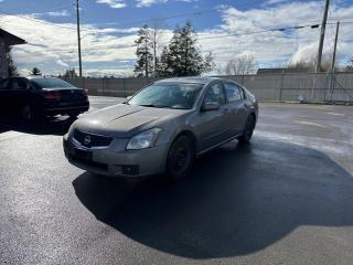 <div><span>2007 Nissan Maxima SE</span></div><br /><div><span>- $3499 + HST and Licensing </span></div><br /><div><span></span><br></div><br /><div><span>Ask about our other cars for sale!</span></div><br /><div><span></span><br></div><br /><div><span>We take trade ins!</span></div><br /><div><span></span><br></div><br /><div><span></span><br></div><br /><div><span>The motor vehicle sold under this contract is being sold as-is and is not represented as being in road worthy condition, mechanically sound or maintained at any guaranteed level of quality. The vehicle may not be fit for use as a means of transportation and may require substantial repairs at the purchasers expense. It may not be possible to register the vehicle to be driven in its current condition.</span></div>
