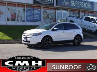 <b>LOADED !! NAVIGATION, REAR CAMERA, PARKING SENSORS, BLUETOOTH, STEERING WHEEL AUDIO CONTROLS, PANORAMIC SUNROOF, LEATHER, POWER DRIVER SEAT, HEATED SEATS, HEATED STEERING WHEEL, DUAL CLIMATE CONTROL, REMOTE START, POWER LIFTGATE, 20-INCH ALLOY WHEELS</b><br>      This  2013 Ford Edge is for sale today. <br> <br>Get the versatility of an SUV with car-like driving dynamics with the Ford Edge crossover. It has a smooth, comfortable ride with room for five and generous cargo space to boot. The well crafted interior is appointed with quality materials and impressive technology. Thanks to its family friendly safety features, you can drive with confidence in the Ford Edge. This  SUV has 171,541 kms. Its  white in colour  . It has an automatic transmission and is powered by a  285HP 3.5L V6 Cylinder Engine.  This vehicle has been upgraded with the following features: Back Up Camera, Power Liftgate, Leather Seats, Heated Front Seats, Drivers Power Seat, Remote Engine Start, Navigation. <br> To view the original window sticker for this vehicle view this <a href=http://www.windowsticker.forddirect.com/windowsticker.pdf?vin=2FMDK3JC1DBC90268 target=_blank>http://www.windowsticker.forddirect.com/windowsticker.pdf?vin=2FMDK3JC1DBC90268</a>. <br/><br> <br>To apply right now for financing use this link : <a href=https://www.cmhniagara.com/financing/ target=_blank>https://www.cmhniagara.com/financing/</a><br><br> <br/><br>Trade-ins are welcome! Financing available OAC ! Price INCLUDES a valid safety certificate! Price INCLUDES a 60-day limited warranty on all vehicles except classic or vintage cars. CMH is a Full Disclosure dealer with no hidden fees. We are a family-owned and operated business for over 30 years! o~o