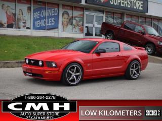 <b>UNDER 100,000 KMS !! NEVER WINTER DRIVEN !! 2 SETS OF ALLOYS/TIRES !! NAVIGATION, REAR CAMERA, BLUETOOTH, STEERING WHEEL CONTROLS, RED AND BLACK LEATHER, HEATED SEATS, POWER DRIVER SEAT, BOXES OF ORIGINAL PARTS, CAR COVER, AUTOMATIC, PREMIUM ALLOY WHEELS</b><br>      This  2006 Ford Mustang is for sale today. <br> <br>This  coupe has 94,985 kms. Its  red in colour  . It has an automatic transmission and is powered by a  300HP 4.6L 8 Cylinder Engine. <br> <br>To apply right now for financing use this link : <a href=https://www.cmhniagara.com/financing/ target=_blank>https://www.cmhniagara.com/financing/</a><br><br> <br/><br>Trade-ins are welcome! Financing available OAC ! Price INCLUDES a valid safety certificate! Price INCLUDES a 60-day limited warranty on all vehicles except classic or vintage cars. CMH is a Full Disclosure dealer with no hidden fees. We are a family-owned and operated business for over 30 years! o~o