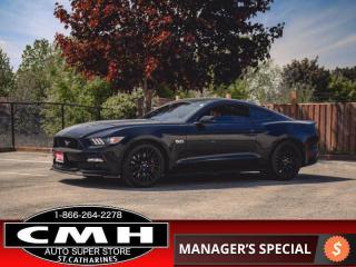 <b>ONLY 40,000 KMS !! GT PERFORMANCE PACKAGE !! NAVIGATION, REAR CAMERA, BLIND SPOT DETECTION, BLUETOOTH, LEATHER, POWER FRONT SEATS W/ DRIVER MEMORY, HEATED SEATS, COOLED SEATS, DUAL CLIMATE CONTROL, DUAL EXHAUST, SPOILER, 12 SPEAKER SYSTEM, 19-INCH ALLOYS</b><br>      This  2016 Ford Mustang is for sale today. <br> <br>The 2016 Ford Mustang takes styling cues from its heritage while decidedly looking to the future. The result is a perfect blend of retro and modern styling. Take it for a spin and youll see why its the car of choice of so many passionate enthusiasts. A performance car through and through, its still plenty comfortable while retaining responsive driving dynamics. Check out this Mustang and make this pony gallop!This low mileage  coupe has just 39,810 kms. Its  black in colour  . It has a manual transmission and is powered by a  435HP 5.0L 8 Cylinder Engine. <br> <br> Our Mustangs trim level is GT Premium. The GT Premium trim gives you V8 power with luxury car comfort. On top of the powerful motor, you get heated and cooled leather seats, electronic line-lock, Track Apps which provides performance metrics, dual exhaust, the SYNC 3 infotainment system with Bluetooth and SiriusXM satellite radio, HID headlights with LED signature lighting, push-button start, and more. This vehicle has been upgraded with the following features: Gt Performance Package, Navigation, Back Up Camera, Blind Spot Sensor, Leather Seats, Memory Seat, Heated Front Seats. <br> To view the original window sticker for this vehicle view this <a href=http://www.windowsticker.forddirect.com/windowsticker.pdf?vin=1FA6P8CF5G5297144 target=_blank>http://www.windowsticker.forddirect.com/windowsticker.pdf?vin=1FA6P8CF5G5297144</a>. <br/><br> <br>To apply right now for financing use this link : <a href=https://www.cmhniagara.com/financing/ target=_blank>https://www.cmhniagara.com/financing/</a><br><br> <br/><br>Trade-ins are welcome! Financing available OAC ! Price INCLUDES a valid safety certificate! Price INCLUDES a 60-day limited warranty on all vehicles except classic or vintage cars. CMH is a Full Disclosure dealer with no hidden fees. We are a family-owned and operated business for over 30 years! o~o
