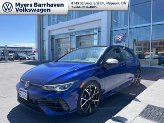 <b>Low Mileage, Leather Seats,  Cooled Seats,  Wireless Charging,  Apple CarPlay,  Android Auto!</b><br> <br>    Stay ahead of the pack in the 2022 Volkswagen Golf R, with highly optimized performance for circuit racing or spirited drives on your favourite back roads. This  2022 Volkswagen Golf R is fresh on our lot in Nepean. <br> <br>Extensively reworked for 2022, the Volkswagen Golf R still remains the bonafide gold standard for a sporty and capable hatchback with genuine versatility and practicality. Sporting an aggressive front bumper with large air intakes and a newly designed front grille, the 2022 Golf R takes its performance capability to even higher heights. The iconic signature blue R accents and matte chrome mirror caps make a return, along with newly updated headlights, and a bespoke rear bumper complemented by a two-piece rear spoiler for greater downforce. The interior of the new Golf R welcomes you with refined levels of comfort, with premium sports seats, an ergonomic steering wheel, and a host of innovative safety and assistive technology. With a clever all-wheel drive system and superbly optimized handling, confidence levels and driving satisfaction are at a constant high in the 2022 Volkswagen Golf R.This low mileage  hatchback has just 17,450 kms. Its  lapiz blue metallic in colour  . It has an automatic transmission and is powered by a  315HP 2.0L 4 Cylinder Engine. <br> <br> Our Golf Rs trim level is DSG. This Golf R comes fully loaded with plush heated and ventilated leather seats with power and memory functions, a premium audio system, a crisp heads-up display unit, a fully digital 10.25 inch instrument cluster, and a vivid 10 inch infotainment screen bundled with satellite navigation, Apple CarPlay, Android Auto, and SiriusXM. Safety equipment includes blind-spot detection, adaptive cruise control, lane keep assist, pedestrian detection, rear cross-traffic alert, and park distance control with park assist. Additional features include a start/stop system with regenerative braking, LED lights with high beam assist, tri-zone climate control, and wireless charging, among others. This vehicle has been upgraded with the following features: Leather Seats,  Cooled Seats,  Wireless Charging,  Apple Carplay,  Android Auto,  Premium Audio,  Hud. <br> <br>To apply right now for financing use this link : <a href=https://www.barrhavenvw.ca/en/form/new/financing-request-step-1/44 target=_blank>https://www.barrhavenvw.ca/en/form/new/financing-request-step-1/44</a><br><br> <br/><br> Buy this vehicle now for the lowest bi-weekly payment of <b>$325.68</b> with $0 down for 96 months @ 7.99% APR O.A.C. ((Plus applicable taxes and fees - Some conditions apply to get approved at the mentioned rate)     ).  See dealer for details. <br> <br>We are your premier Volkswagen dealership in the region. If youre looking for a new Volkswagen or a car, check out Barrhaven Volkswagens new, pre-owned, and certified pre-owned Volkswagen inventories. We have the complete lineup of new Volkswagen vehicles in stock like the GTI, Golf R, Jetta, Tiguan, Atlas Cross Sport, Volkswagen ID.4 electric vehicle, and Atlas. If you cant find the Volkswagen model youre looking for in the colour that you want, feel free to contact us and well be happy to find it for you. If youre in the market for pre-owned cars, make sure you check out our inventory. If you see a car that you like, contact 844-914-4805 to schedule a test drive.<br> Come by and check out our fleet of 30+ used cars and trucks and 60+ new cars and trucks for sale in Nepean.  o~o