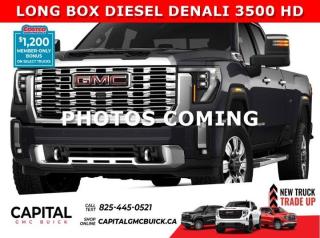 Take a look at this LONG BOX 2024 Sierra 3500HD Duramax Denali! Its fully loaded, including the Denali Reserve Package, 360 Cam, Heated front and Rear Seats, Heated Steering, Ventilated Seats, Rear Streaming Mirror, 5th Wheel Prep Package, and so much more. CALL NOW.Ask for the Internet Department for more information or book your test drive today! Text (or call) 780-435-4000 for fast answers at your fingertips!Disclaimer: All prices are plus taxes & include all cash credits & loyalties. See dealer for details. AMVIC Licensed Dealer # B1044900