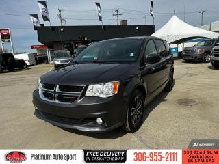 <b>Aluminum Wheels,  Air Conditioning,  Steering Wheel Audio Control,  Fog Lamps,  Power Windows!</b><br> <br>    Practicality reigns supreme in this Dodge Grand Caravan. This  2017 Dodge Grand Caravan is for sale today. <br> <br>This Dodge Grand Caravan offers drivers unlimited versatility, the latest technology, and premium features. This minivan is one of the most comfortable and enjoyable ways to transport families along with all of their stuff. Dodge designed this for families, and it shows in every detail. Its no wonder the Dodge Grand Caravan is Canadas favorite minivan. This  van has 153,313 kms. Its  grey in colour  . It has a 6 speed automatic transmission and is powered by a  283HP 3.6L V6 Cylinder Engine.  <br> <br> Our Grand Caravans trim level is SXT Premium Plus. Upgrade to the SXT Premium Plus trim and youll be treated to some nice features. It comes with tri-zone air conditioning, a leather-wrapped steering wheel with audio and cruise control, aluminum wheels, fog lamps, Stow n Go fold-flat second and third-row seats, Stow n Place roof rack system, power windows, power locks, and more. This vehicle has been upgraded with the following features: Aluminum Wheels,  Air Conditioning,  Steering Wheel Audio Control,  Fog Lamps,  Power Windows. <br> To view the original window sticker for this vehicle view this <a href=http://www.chrysler.com/hostd/windowsticker/getWindowStickerPdf.do?vin=2C4RDGBG6HR631111 target=_blank>http://www.chrysler.com/hostd/windowsticker/getWindowStickerPdf.do?vin=2C4RDGBG6HR631111</a>. <br/><br> <br>To apply right now for financing use this link : <a href=https://www.platinumautosport.com/credit-application/ target=_blank>https://www.platinumautosport.com/credit-application/</a><br><br> <br/><br> Buy this vehicle now for the lowest bi-weekly payment of <b>$154.82</b> with $0 down for 84 months @ 5.99% APR O.A.C. ( Plus applicable taxes -  Plus applicable fees   ).  See dealer for details. <br> <br><br> We know that you have high expectations, and as car dealers, we enjoy the challenge of meeting and exceeding those standards each and every time. Allow us to demonstrate our commitment to excellence! </br>

<br> As your one stop shop for quality pre owned vehicles and hassle free auto financing in Saskatoon, we provide the following offers & incentives for our valued clients in Saskatchewan, Alberta & Manitoba. </br> o~o