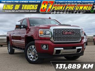With professional grade style and brute capability to match, this GMC Sierra 2500HD is ready to rule any road you take it on. This 2018 GMC Sierra 2500HD is for sale today in Rosetown. This sought after diesel Crew Cab 4X4 pickup has 131,889 kms. Its red quartz tintcoat in colour . It has a 6 speed automatic transmission and is powered by a 445HP 6.6L 8 Cylinder Engine. It may have some remaining factory warranty, please check with dealer for details. <br> <br/><br>Contact our Sales Department today by: <br><br>Phone: 1 (306) 882-2691 <br><br>Text: 1-306-800-5376 <br><br>- Want to trade your vehicle? Make the drive and well have it professionally appraised, for FREE! <br><br>- Financing available! Onsite credit specialists on hand to serve you! <br><br>- Apply online for financing! <br><br>- Professional, courteous and friendly staff are ready to help you get into your dream ride! <br><br>- Call today to book your test drive! <br><br>- HUGE selection of new GMC, Buick and Chevy Vehicles! <br><br>- Fully equipped service shop with GM certified technicians <br><br>- Full Service Quick Lube Bay! Drive up. Drive in. Drive out! <br><br>- Best Oil Change in Saskatchewan! <br><br>- Oil changes for all makes and models including GMC, Buick, Chevrolet, Ford, Dodge, Ram, Kia, Toyota, Hyundai, Honda, Chrysler, Jeep, Audi, BMW, and more! <br><br>- Rosetowns ONLY Quick Lube Oil Change! <br><br>- 24/7 Touchless car wash <br><br>- Fully stocked parts department featuring a large line of in-stock winter tires! <br> <br><br><br>Rosetown Mainline Motor Products, also known as Mainline Motors is Saskatchewans #1 Selling Rural GMC, Buick, and Chevrolet dealer, featuring Chevy Silverado, GMC Sierra, Buick Enclave, Chevy Traverse, Chevy Equinox, Chevy Cruze, GMC Acadia, GMC Terrain, and pre-owned Chevy, GMC, Buick, Ford, Dodge, Ram, and more, proudly serving Saskatchewan. As part of the Mainline Motors Group of Dealerships in Western Canada, we are also committed to servicing customers anywhere in Western Canada! Weve got a huge selection of cars, trucks, and crossover SUVs, so if youre looking for your next new GMC, Buick, Chev or any brand on a used vehicle, dont hesitate to contact us online, give us a call at 1 (306) 882-2691 or swing by our dealership at 506 Hyw 7 W in Rosetown, Saskatchewan. We look forward to getting you rolling in your next new or used vehicle! <br> <br><br><br>* Vehicles may not be exactly as shown. Contact dealer for specific model photos. Pricing and availability subject to change. All pricing is cash price including fees. Taxes to be paid by the purchaser. While great effort is made to ensure the accuracy of the information on this site, errors do occur so please verify information with a customer service rep. This is easily done by calling us at 1 (306) 882-2691 or by visiting us at the dealership. <br><br> Come by and check out our fleet of 50+ used cars and trucks and 140+ new cars and trucks for sale in Rosetown. o~o
