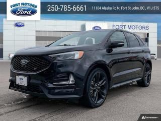 <b>Navigation, Wireless Charging, Cooled Seats,  Heated Seats, Leather Seats!</b><br> <br>  Compare at $29016 - Our Price is just $27900! <br> <br>   Fuel efficient with unstoppable performance, the Ford Edge is here to get you where ever you want to go. This  2019 Ford Edge is fresh on our lot in Fort St John. <br> <br>With impressive attention to detail, the Ford Edge seamlessly integrates power, performance and handling with awesome technology to help you multitask your way through the challenges that life throws your way. Made for an active lifestyle and spontaneous getaways, the Ford Edge is as rough and tumble as you are. Push the boundaries and stay connected to the road with this sweet ride!This  SUV has 112,709 kms. Its  black in colour  . It has a 8 speed automatic transmission and is powered by a  335HP 2.7L V6 Cylinder Engine.  <br> <br> Our Edges trim level is ST AWD. Stepping up to this Ford Edge ST is an excellent choice as it comes fully loaded with an impressive list of aggressive features including unique aluminum wheels, exclusive exterior styling and a black front grille, a Bang & Olufsen 12 speaker premium sound system, power rear liftgate, heated leather seats with Miko suede inserts, FordPass Connect with a 4G LTE hotspot, an 8 inch touchscreen featuring SYNC 3, Apple CarPlay and Android Auto, a leather wrapped steering wheel with power tilt controls, dual zone automatic climate control and remote keyless entry. For added safety and convenience, you will also get Ford Co-Pilot360 with blind spot assist, lane keep assist, automatic emergency braking, lane departure warning, a proximity key for push button start, automatic headlights, front fog lights, a remote start and a rear view camera with rear parking sensors. This vehicle has been upgraded with the following features: Navigation, Wireless Charging, Cooled Seats,  Heated Seats, Leather Seats, Sunroof, Cold Weather Package. <br> To view the original window sticker for this vehicle view this <a href=http://www.windowsticker.forddirect.com/windowsticker.pdf?vin=2FMPK4APXKBC27799 target=_blank>http://www.windowsticker.forddirect.com/windowsticker.pdf?vin=2FMPK4APXKBC27799</a>. <br/><br> <br>To apply right now for financing use this link : <a href=https://www.fortmotors.ca/apply-for-credit/ target=_blank>https://www.fortmotors.ca/apply-for-credit/</a><br><br> <br/><br><br> Come by and check out our fleet of 40+ used cars and trucks and 70+ new cars and trucks for sale in Fort St John.  o~o