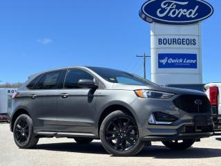 <b>Ford Co-Pilot360 Assist+, Navigation, Sunroof, 20 inch Aluminum Wheels, Cold Weather Package!</b><br> <br> <br> <br>  Comfortable ride quality, an airy cabin and generous standard tech features make this 2024 Ford Edge a stand-out SUV. <br> <br>With meticulous attention to detail and amazing style, the Ford Edge seamlessly integrates power, performance and handling with awesome technology to help you multitask your way through the challenges that life throws your way. Made for an active lifestyle and spontaneous getaways, the Ford Edge is as rough and tumble as you are. Push the boundaries and stay connected to the road with this sweet ride!<br> <br> This carbonized grey metallic SUV  has a 8 speed automatic transmission and is powered by a  250HP 2.0L 4 Cylinder Engine.<br> <br> Our Edges trim level is ST Line. Taking things to the edge with this ST Line trim, featuring unique gloss-black wheels, a blacked-out grille with trim-specific exterior styling, aggressive exhaust tips, front fog lamps, a numeric keypad for extra security, and supportive ActiveX heated front bucket seats, with power-adjustment and lumbar support. This trim also features a power liftgate for rear cargo access, a key fob with remote engine start and rear parking sensors, a 12-inch capacitive infotainment screen bundled with wireless Apple CarPlay and Android Auto, SiriusXM satellite radio, a 6-speaker audio setup, and 4G mobile hotspot internet connectivity. You and yours are assured of optimum road safety, with blind spot detection, rear cross traffic alert, pre-collision assist with automatic emergency braking, lane keeping assist, lane departure warning, forward collision alert, driver monitoring alert, and a rearview camera with an inbuilt washer. Also standard include proximity keyless entry, dual-zone climate control, 60-40 split front folding rear seats, LED headlights with automatic high beams, and even more. This vehicle has been upgraded with the following features: Ford Co-pilot360 Assist+, Navigation, Sunroof, 20 Inch Aluminum Wheels, Cold Weather Package, Heated Steering Wheel, Trailer Tow Package. <br><br> View the original window sticker for this vehicle with this url <b><a href=http://www.windowsticker.forddirect.com/windowsticker.pdf?vin=2FMPK4J98RBB23839 target=_blank>http://www.windowsticker.forddirect.com/windowsticker.pdf?vin=2FMPK4J98RBB23839</a></b>.<br> <br>To apply right now for financing use this link : <a href=https://www.bourgeoismotors.com/credit-application/ target=_blank>https://www.bourgeoismotors.com/credit-application/</a><br><br> <br/> Incentives expire 2024-05-31.  See dealer for details. <br> <br>Discount on vehicle represents the Cash Purchase discount applicable and is inclusive of all non-stackable and stackable cash purchase discounts from Ford of Canada and Bourgeois Motors Ford and is offered in lieu of sub-vented lease or finance rates. To get details on current discounts applicable to this and other vehicles in our inventory for Lease and Finance customer, see a member of our team. </br></br>Discover a pressure-free buying experience at Bourgeois Motors Ford in Midland, Ontario, where integrity and family values drive our 78-year legacy. As a trusted, family-owned and operated dealership, we prioritize your comfort and satisfaction above all else. Our no pressure showroom is lead by a team who is passionate about understanding your needs and preferences. Located on the shores of Georgian Bay, our dealership offers more than just vehiclesits an experience rooted in community, trust and transparency. Trust us to provide personalized service, a diverse range of quality new Ford vehicles, and a seamless journey to finding your perfect car. Join our family at Bourgeois Motors Ford and let us redefine the way you shop for your next vehicle.<br> Come by and check out our fleet of 80+ used cars and trucks and 200+ new cars and trucks for sale in Midland.  o~o