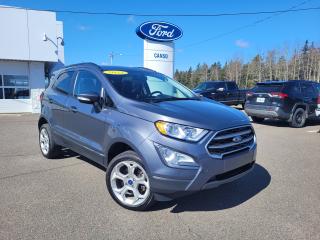 <p>2022 Ford EcoSport</p><p> </p><p>SE 4D Sport Utility 4WD 2.0L </p><p> </p><p>Gray</p><p> </p><p>One Owner W/ Winter Tires And Rims</p><p> </p><p>7 Speakers, BLIS w/Cross-Traffic Alert, Leather-Wrapped Steering Wheel w/Orange Stitching, Orange Instrument Panel Appliques, Power moonroof, Rear Camera, Rear Parking Sensors, Unique Cloth Heated Front Bucket Seats, Voice-Activated Touchscreen Navigation System, Wheels: 17 Shadow Silver Aluminum.</p><p> </p><p>Benefits of shopping at Canso Ford: </p><p>- Carfax report with every quality pre-owned vehicle </p><p>- Full tank of fuel with every quality pre-owned vehicle </p><p>- 1-Year Tire and Rim Protection with every quality pre-owned vehicle.</p>