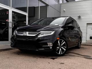 2018 Honda Odyssey Touring shown off in Black! It has black leather seating, front heated seats, driver memory settings, a leather-wrapped steering wheel with mounted audio/cruise controls (adaptive), a power sunroof, navigation, blind-spot monitoring, a lane-departure warning system, a backup camera, and so much more. Full photos and description coming soon!Clean CarFax