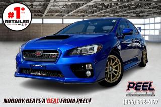 2016 Subaru WRX STI | AWD | 6Spd Manual Transmission | Heated Seats | Power Sunroof | Carbon Fibre Trim | COBB Exhaust | Catless | Front End PPF | KOYA Racing Wheels on winter tires | Rally Armour Mud Flaps

Clean Carfax
______________________________________________________

*FREE CarFax (click the link above to check it out at no cost to you!)*

This vehicle is being sold AS-IS, unfit, not e-tested and is not represented as being in roadworthy condition, mechanically sound or maintained at any guaranteed level of quality. The vehicle may not be fit for use as a means of transportation and may require substantial repairs at the purchasers expense. It may not be possible to register the vehicle to be driven in its current condition. Vehicle is not roadworthy and cannot be driven off premises. VEHICLE TO BE LICENSED UNFIT/UNPLATED ,Towing to be arranged at buyers expense. No warranty implied or promised. Peel Chrysler Pre-Owned Vehicles come standard with only one key.

______________________________________________________

Serving, Toronto, Mississauga, Oakville, Hamilton, Niagara, Kingston, Oshawa, Ajax, Markham, Brampton, Barrie, Vaughan, Parry Sound, Sudbury, Sault Ste. Marie and Northern Ontario! We have nearly 1000 new and used vehicles available to choose from.

Peel Chrysler in Mississauga, Ontario serves and delivers to buyers from all corners of Ontario and Canada including Toronto, Oakville, North York, Richmond Hill, Ajax, Hamilton, Niagara Falls, Brampton, Thornhill, Scarborough, Vaughan, London, Windsor, Cambridge, Kitchener, Waterloo, Brantford, Sarnia, Pickering, Huntsville, Milton, Woodbridge, Maple, Aurora, Newmarket, Orangeville, Georgetown, Stouffville, Markham, North Bay, Sudbury, Barrie, Sault Ste. Marie, Parry Sound, Bracebridge, Gravenhurst, Oshawa, Ajax, Kingston, Innisfil and surrounding areas. On our website www.peelchrysler.com, you will find a vast selection of new vehicles including the new and used Ram 1500, 2500 and 3500. Chrysler Grand Caravan, Chrysler Pacifica, Jeep Cherokee, Wrangler and more. All vehicles are priced to sell. We deliver throughout Canada. website or call us 1-866-652-6197.