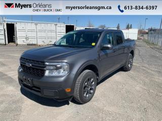 <b>Low Mileage, Heated Seats,  Synthetic Leather Seats,  Climate Control,  Aluminum Wheels,  FLEXBED!</b><br> <br>    This Maverick is the perfect vehicle for drivers who want the utility of an open truck bed without the gargantuan size of a full-size pickup. This  2023 Ford Maverick is fresh on our lot in Orleans. <br> <br>With a do-it-yourself attitude, this trendsetter is ready for any challenge you put in front of it. The Maverick is designed to fit up to 5 passengers, tow or haul an impressive payload and offers maneuverability in the city that is unsurpassed. Whether you choose to use this Ford Maverick as a daily commuter, a grocery getter, furniture hauler or weekend warrior, this compact pickup truck is ready, willing and able to get it done! This low mileage  Crew Cab pickup  has just 16,746 kms. Its  grey in colour  . It has an automatic transmission and is powered by a  191HP 2.5L 4 Cylinder Engine. <br> <br> Our Mavericks trim level is XLT. This Maverick XLT steps things up with upgraded aluminum wheels, a power locking tailgate, power side mirrors and an upgraded front grille. Also standard is a configurable cargo box, to allow for even more storage versatility. Additional standard equipment include towing equipment with trailer sway control, full folding rear bench seats, an underbody-stored spare wheel, and cargo box lights. Convenience and connectivity features include cruise control with steering wheel controls, air conditioning, front and rear cupholders, power rear windows, remote keyless entry, mobile hotspot internet access, and an 9-inch infotainment screen with Apple CarPlay and Android Auto. Safety features include automatic emergency braking, forward collision alert, LED headlights with automatic high beams, and a rearview camera. This vehicle has been upgraded with the following features: Heated Seats,  Synthetic Leather Seats,  Climate Control,  Aluminum Wheels,  Flexbed,  Apple Carplay,  Android Auto. <br> To view the original window sticker for this vehicle view this <a href=http://www.windowsticker.forddirect.com/windowsticker.pdf?vin=3FTTW8E37PRA38557 target=_blank>http://www.windowsticker.forddirect.com/windowsticker.pdf?vin=3FTTW8E37PRA38557</a>. <br/><br> <br>To apply right now for financing use this link : <a href=https://www.myersorleansgm.ca/FinancePreQualForm target=_blank>https://www.myersorleansgm.ca/FinancePreQualForm</a><br><br> <br/><br> Buy this vehicle now for the lowest bi-weekly payment of <b>$258.90</b> with $0 down for 96 months @ 9.99% APR O.A.C. ( Plus applicable taxes -  Plus applicable fees   ).  See dealer for details. <br> <br>*MYERS LIFETIME ENGINE AND TRANSMISSION COVERAGE CERTIFICATE NOT AVAILABLE ON VEHICLES WITH KMS EXCEEDING 140,000KM, VEHICLES 8 YEARS & OLDER, OR HIGHLINE BRAND VEHICLE(eg. BMW, INFINITI. CADILLAC, LEXUS...)<br> Come by and check out our fleet of 30+ used cars and trucks and 180+ new cars and trucks for sale in Orleans.  o~o