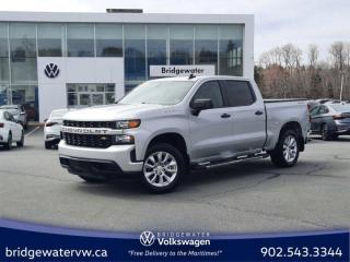New Price! Recent Arrival! Satin Steel Metallic 2019 Chevrolet Silverado 1500 Custom Apple Carplay | Android Auto 4WD 6-Speed Automatic Electronic with Overdrive EcoTec3 5.3L V8 Bridgewater Volkswagen, Located in Bridgewater Nova Scotia.6-Speed Automatic Electronic with Overdrive, 4WD, Jet Black Cloth, 170 Amp Alternator, 3.42 Rear Axle Ratio, 3.5 Diagonal Monochromatic Display, 4-Wheel Disc Brakes, 6 Speakers, ABS brakes, Air Conditioning, Alloy wheels, AM/FM radio, Apple CarPlay/Android Auto, Bluetooth® For Phone, Body Colour Grille, Brake assist, Bumpers: body-colour, Cloth Seat Trim, Colour-Keyed Carpeting Floor Covering, Deep-Tinted Glass, Delay-off headlights, Driver door bin, Driver vanity mirror, Dual front impact airbags, Dual front side impact airbags, Electronic Cruise Control, Electronic Stability Control, Exterior Parking Camera Rear, Front 40/20/40 Split-Bench Seat, Front anti-roll bar, Front Frame-Mounted Black Recovery Hooks, Front reading lights, Front Rubberized Vinyl Floor Mats, Front wheel independent suspension, Fully automatic headlights, Heated door mirrors, Heavy Duty Suspension, Illuminated entry, Locking Tailgate, Low tire pressure warning, Manual Tilt Wheel Steering Column, Occupant sensing airbag, Outside temperature display, Overhead airbag, Overhead console, Panic alarm, Passenger door bin, Passenger vanity mirror, Polished Exhaust Tip, Power Door Locks, Power door mirrors, Power Front Windows w/Driver Express Up/Down, Power Front Windows w/Passenger Express Down, Power Rear Windows w/Express Down, Power steering, Power windows, Premium audio system: Chevrolet Infotainment System, Radio data system, Radio: Chevrolet Infotainment 3 System, Rear 60/40 Folding Bench Seat (Folds Up), Rear reading lights, Rear Rubberized-Vinyl Floor Mats, Rear step bumper, Remote Keyless Entry, Remote keyless entry, Speed control, Speed-sensing steering, Split folding rear seat, Tachometer, Tilt steering wheel, Traction control, Trip computer, Variably intermittent wipers, Voltmeter.Certification Program Details: 150 Points Inspection Fresh Oil Change Free Carfax Full Detail 2 years MVI Full Tank of Gas The 150+ point inspection includes: Engine Instrumentation Interior components Pre-test drive inspections The test drive Service bay inspection Appearance Final inspection