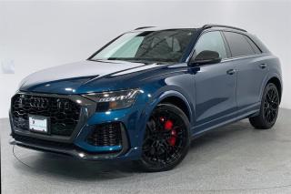 This 2021 Audi RS Q8 4.0T Quattro comes in stunning Galaxy Metallic. The interior is in Black with Grey stitching, with a RS Design Package. Highly optioned with Carbon Optics Package, Massage RS Sport Seats, Bang & Olufsen Advanced 3D Sound System, Night Vision Assist, Sport Exhaust with Black Exhaust Pipes, Trailer Hitch up to (7,700 LBS) and other premium features! This vehicle is BC Local, with No reported accidents or claims. Porsche Center Langley has been honored with the prestigious Porsche Premier Dealer Award for 7 consecutive years. Conveniently located near Highway 1 in beautiful Langley, British Columbia. Open Road provides appealing finance and lease options tailored to meet your specific needs. Contact one of our highly trained Sales Executives for further assistance. Please note that additional fees, including a $495 documentation fee &  a $490 dealer prep fee, apply to all pre owned vehicles.