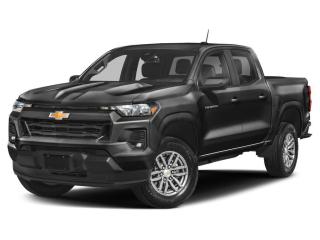 Black 2023 Chevrolet Colorado LT 4D Crew Cab 2.7L Turbo 8-Speed Automatic 4WD 4WD, 3.42 Rear Axle Ratio, Air Conditioning, Alloy wheels, AM/FM radio: SiriusXM, Apple CarPlay/Android Auto, Auto High-beam Headlights, Bumpers: body-colour, Compass, Delay-off headlights, Driver door bin, Driver vanity mirror, Front Bucket Seats, Outside temperature display, Passenger door bin, Passenger vanity mirror, Power door mirrors, Power steering, Power windows, Rear step bumper, Remote keyless entry, Split folding rear seat, Steering wheel mounted audio controls, Tilt steering wheel, Trip computer, Variably intermittent wipers.