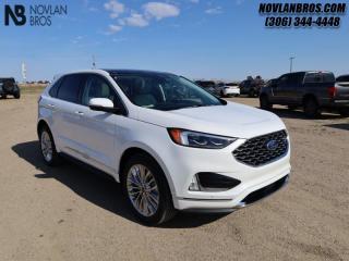 <b>Navigation, Titanium Elite App Package, Sunroof, Cold Weather Package, Heated Steering Wheel!</b><br> <br> <br> <br>Check out our great inventory of new vehicles at Novlan Brothers!<br> <br>  Comfortable ride quality, an airy cabin and generous standard tech features make this 2024 Ford Edge a stand-out SUV. <br> <br>With meticulous attention to detail and amazing style, the Ford Edge seamlessly integrates power, performance and handling with awesome technology to help you multitask your way through the challenges that life throws your way. Made for an active lifestyle and spontaneous getaways, the Ford Edge is as rough and tumble as you are. Push the boundaries and stay connected to the road with this sweet ride!<br> <br> This star white metallic tri-coat SUV  has a 8 speed automatic transmission and is powered by a  250HP 2.0L 4 Cylinder Engine.<br> <br> Our Edges trim level is Titanium. For a healthy dose of luxury and refinement, step up to this Titanium trim, lavishly appointed with premium heated leather seats with power adjustment and lumbar support, perimeter approach lights, a sonorous 12-speaker Bang & Olufsen audio system, and a numeric keypad for extra security. This trim also features a power liftgate for rear cargo access, a key fob with remote engine start and rear parking sensors, a 12-inch capacitive infotainment screen bundled with wireless Apple CarPlay and Android Auto, SiriusXM satellite radio, and 4G mobile hotspot internet connectivity. You and yours are assured of optimum road safety, with blind spot detection, rear cross traffic alert, pre-collision assist with automatic emergency braking, lane keeping assist, lane departure warning, forward collision alert, driver monitoring alert, and a rearview camera with an inbuilt washer. Also standard include proximity keyless entry, dual-zone climate control, 60-40 split front folding rear seats, LED headlights with automatic high beams, and even more. This vehicle has been upgraded with the following features: Navigation, Titanium Elite App Package, Sunroof, Cold Weather Package, Heated Steering Wheel, Trailer Tow Package, Control Cruise. <br><br> View the original window sticker for this vehicle with this url <b><a href=http://www.windowsticker.forddirect.com/windowsticker.pdf?vin=2FMPK4K90RBB21517 target=_blank>http://www.windowsticker.forddirect.com/windowsticker.pdf?vin=2FMPK4K90RBB21517</a></b>.<br> <br>To apply right now for financing use this link : <a href=http://novlanbros.com/credit/ target=_blank>http://novlanbros.com/credit/</a><br><br> <br/> Total  cash rebate of $4500 is reflected in the price. Credit includes $4,500 Non-Stackable Cash Purchase Assistance. Credit is available in lieu of subvented financing rates.  Incentives expire 2024-05-31.  See dealer for details. <br> <br><br> Come by and check out our fleet of 30+ used cars and trucks and 40+ new cars and trucks for sale in Paradise Hill.  o~o