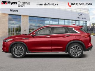 <b>HUD,  Sunroof,  Navigation,  Premium Audio,  360 Camera!</b><br> <br> <br> <br>  This 2024 Infiniti QX50 is equipped for the modern world, with features and tech that are both sophisticated and simple. <br> <br>With stylish exterior looks and an upscale interior, this Infiniti QX50 rubs shoulders with the best luxury crossovers in the segment. Focusing on engaging on-road dynamics with dazzling styling, the QX50 is a fantastic option for those in pursuit of cutting-edge refinement. The interior exudes unpretentious luxury, with a suite of smart tech that ensures youre always connected and safe when on the road.<br> <br> This sunstone red SUV  has an automatic transmission and is powered by a  268HP 2.0L 4 Cylinder Engine.<br> <br> Our QX50s trim level is Sensory. This QX50 Sensory steps things up with a drivers heads up display, a dual-panel sunroof, inbuilt navigation, a 12-speaker Bose audio system, and a 360-camera system. Other standard features include semi-aniline leather-trimmed ventilated and heated front seats with lumbar support, a heated steering wheel, adaptive cruise control, a wireless charging pad, a power liftgate for rear cargo access, and leatherette seating surfaces. Infotainment duties are handled by dual 8-inch and 7-inch touchscreens, with Apple CarPlay, Android Auto and SiriusXM. Safety features include blind spot detection, lane departure warning with lane keeping assist, front and rear collision mitigation, and rear parking sensors. This vehicle has been upgraded with the following features: Hud,  Sunroof,  Navigation,  Premium Audio,  360 Camera,  Cooled Seats,  Heated Steering Wheel. <br><br> <br>To apply right now for financing use this link : <a href=https://www.myersinfiniti.ca/finance/ target=_blank>https://www.myersinfiniti.ca/finance/</a><br><br> <br/>    0% financing for 24 months. 5.49% financing for 84 months. <br> Buy this vehicle now for the lowest bi-weekly payment of <b>$494.32</b> with $0 down for 84 months @ 5.49% APR O.A.C. ( taxes included, $821  and licensing fees    ).  Incentives expire 2024-05-31.  See dealer for details. <br> <br><br> Come by and check out our fleet of 30+ used cars and trucks and 100+ new cars and trucks for sale in Ottawa.  o~o