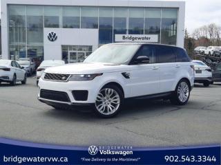 New Price! Recent Arrival! White 2019 Land Rover Range Rover Sport HSE Diesel | Navigation | Sunroof | Sirus XM 4WD 8-Speed Automatic Turbodiesel Bridgewater Volkswagen, Located in Bridgewater Nova Scotia.12 Speakers, 16-Way Power Heated Front Seats, 3.21 Axle Ratio, 4-Wheel Disc Brakes, ABS brakes, Air Conditioning, Alloy wheels, AM/FM radio: SiriusXM, Auto tilt-away steering wheel, Auto-dimming door mirrors, Auto-dimming Rear-View mirror, Automatic temperature control, Block heater, Brake assist, Bumpers: body-colour, Child-Seat-Sensing Airbag, Compass, Delay-off headlights, Driver door bin, Driver vanity mirror, Drivers Seat Mounted Armrest, Dual front impact airbags, Dual front side impact airbags, Electronic Stability Control, Emergency communication system: InControl Protect, Exterior Parking Camera Rear, Four wheel independent suspension, Front anti-roll bar, Front Bucket Seats, Front dual zone A/C, Front fog lights, Front reading lights, Fully automatic headlights, Garage door transmitter: HomeLink, Headlight cleaning, Heated door mirrors, Heated front seats, Heated rear seats, Heated steering wheel, Illuminated entry, Leather Shift Knob, Leather steering wheel, Low tire pressure warning, Memory seat, Meridian Sound System (380W), Navigation system: InControl Navigation Pro, Occupant sensing airbag, Outside temperature display, Overhead airbag, Overhead console, Panic alarm, Passenger door bin, Passenger seat mounted armrest, Passenger vanity mirror, Power door mirrors, Power driver seat, Power Liftgate, Power moonroof, Power passenger seat, Power steering, Power windows, Radio data system, Radio: AM/FM w/SiriusXM Satellite Radio, Rain sensing wipers, Rear anti-roll bar, Rear fog lights, Rear reading lights, Rear window defroster, Rear window wiper, Remote keyless entry, Security system, Speed control, Speed-sensing steering, Speed-Sensitive Wipers, Split folding rear seat, Spoiler, Steering wheel memory, Steering wheel mounted audio controls, Tachometer, Telescoping steering wheel, Tilt steering wheel, Traction control, Trip computer, Turn signal indicator mirrors, Variably intermittent wipers, Windsor Leather Seat Trim.Certification Program Details: 150 Points Inspection Fresh Oil Change Free Carfax Full Detail 2 years MVI Full Tank of Gas The 150+ point inspection includes: Engine Instrumentation Interior components Pre-test drive inspections The test drive Service bay inspection Appearance Final inspection