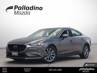 <b>Previous Daily Rental <br><br>Sunroof,  Heated Steering Wheel,  Heated Seats,  Adaptive Cruise Control,  Apple CarPlay!<br> <br></b><br>  An impressive array of safety features help this Mazda6 ensure that every driving experience is fun, engaging and as safe as possible. This  2021 Mazda Mazda6 is fresh on our lot in Sudbury. <br> <br>The 2021 Mazda6 was specially crafted to give drivers an exhilarating driving experience while making a bold statement. Thanks to its Skyactiv engine technology, on-road handling and feature rich interior, this amazing sedan provides an unforgettable ride. Filled with premium options, its cabin provides a comfortable and luxurious feel down to the smallest of details. This  sedan has 95,031 kms. Its  machine gray in colour  . It has an automatic transmission and is powered by a  2.5L I4 16V GDI DOHC engine.  This unit has some remaining factory warranty for added peace of mind. <br> <br> Our Mazda6s trim level is GS-L. This GS-L really takes it up a notch with a power moonroof, leatherette seats, a heated steering wheel, lane keep assist, lane departure warning and auto high beam assist. The list of premium features continues with heated seats, an advanced proximity keyless entry system, advanced cruise with stop and go, smart city brake support, advanced blind spot monitoring, an 8 inch color touchscreen with MAZDA CONNECT, Apple CarPlay and Android Auto. Additional impressive features include stylish aluminum wheels, heated power side mirrors, LED signature lighting plus it even comes with automatic dual zone climate control to keep all passengers comfortable on every trip. This vehicle has been upgraded with the following features: Sunroof,  Heated Steering Wheel,  Heated Seats,  Adaptive Cruise Control,  Apple Carplay,  Android Auto,  Lane Keep Assist. <br> <br>To apply right now for financing use this link : <a href=https://www.palladinomazda.ca/finance/ target=_blank>https://www.palladinomazda.ca/finance/</a><br><br> <br/><br>Palladino Mazda in Sudbury Ontario is your ultimate resource for new Mazda vehicles and used Mazda vehicles. We not only offer our clients a large selection of top quality, affordable Mazda models, but we do so with uncompromising customer service and professionalism. We takes pride in representing one of Canadas premier automotive brands. Mazda models lead the way in terms of affordability, reliability, performance, and fuel efficiency.The advertised price is for financing purchases only. All cash purchases will be subject to an additional surcharge of $2,501.00. This advertised price also does not include taxes and licensing fees.<br> Come by and check out our fleet of 90+ used cars and trucks and 90+ new cars and trucks for sale in Sudbury.  o~o