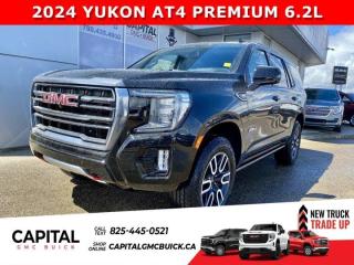 This 2024 Yukon AT4 comes fully equipped with a 10.2 Premium Infotainment System, Heated and Cooled Seats, Panoramic Sunroof, Heated Steering, Power-retractable assist steps with LED perimeter lighting,360 CAM, Heads-up display, Remote Start, Blind Zone Alert, Park Assist, Bose Stereo, Heated Second Row Heated Bucket Seating, Black Assist Steps and so much more!Ask for the Internet Department for more information or book your test drive today! Text 365-601-8318 for fast answers at your fingertips!AMVIC Licensed Dealer - Licence Number B1044900Disclaimer: All prices are plus taxes and include all cash credits and loyalties. See dealer for details. AMVIC Licensed Dealer # B1044900
