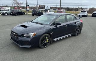 Recent Arrival! 2019 Subaru WRX STi STi | Zacks Certified Certified. Close-Ratio 6-Speed Manual AWD Dark Gray Metallic 2.5L Boxer H4 DOHC 16V<br><br><br>New Tires, 19 x 8.5 Aluminum Alloy Wheels, Air Conditioning, AM/FM radio: SiriusXM, Apple CarPlay/Android Auto, Automatic temperature control, Delay-off headlights, Heated door mirrors, Heated front seats, Power moonroof, Power windows, Remote keyless entry, Turn signal indicator mirrors, Ultrasuede & Leather Seating Surfaces.<br><br>Certification Program Details: Fully Reconditioned | Fresh 2 Yr MVI | 30 day warranty* | 110 point inspection | Full tank of fuel | Krown rustproofed | Flexible financing options | Professionally detailed<br><br>This vehicle is Zacks Certified! Youre approved! We work with you. Together well find a solution that makes sense for your individual situation. Please visit us or call 902 843-3900 to learn about our great selection.<br>Awards:<br>  * ALG Canada Residual Value Awards, Residual Value Awards<br>With 22 lenders available Zacks Auto Sales can offer our customers with the lowest available interest rate. Thank you for taking the time to check out our selection!