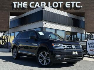 Used 2018 Volkswagen Atlas 3.6 FSI Highline 3RD ROW, APPLE CARPLAY/ANDROID AUTO, HEATED LEATHER SEATS/STEERING WHEEL, BACK UP CAM, NAV, MOONROOF for sale in Sudbury, ON