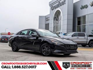 <b>Low Mileage, Navigation,  Sunroof,  Heated Seats,  Heated Steering Wheel,  Active Driver Assistance!</b><br> <br> Welcome to Crowfoot Dodge, Calgarys New and Pre-owned Superstore proudly serving Albertans for 44 years!<br> <br> Compare at $29995 - Our Price is just $27995! <br> <br>   Packed with desirable features and options that are rare for a car in this class, this Elantra will certainly surprise you. This  2021 Hyundai Elantra is fresh on our lot in Calgary. <br> <br>Built to be stronger yet lighter, more powerful and much more fuel efficient, this Hyundai Elantra is the award-winning compact that delivers refined quality and comfort above all. With a stylish aerodynamic design and excellent performance, this Elantra stands out as a leader in its competitive class. This low mileage  coupe has just 29,452 kms. Stock number J23304A is black in colour  . It has a cvt transmission and is powered by a  smooth engine.  This unit has some remaining factory warranty for added peace of mind. <br> <br> Our Elantras trim level is Preferred w/Sun & Tech Package IVT. This Elantra comes with an 8 inch touchscreen, heated steering wheel, proximity key, auto shut-off at idle, automatic headlamps, cruise control, forward collision avoidance, lane keep assist, alloy wheels, Android Auto, Apple CarPlay, heated seats, and remote keyless entry. the Sun and Safety package adds a power sunroof, navigation, hands free trunk lid, remote start, and blind spot assistance.
 This vehicle has been upgraded with the following features: Navigation,  Sunroof,  Heated Seats,  Heated Steering Wheel,  Active Driver Assistance,  Android Auto,  Apple Carplay
. <br> <br/><br> Buy this vehicle now for the lowest bi-weekly payment of <b>$182.36</b> with $0 down for 96 months @ 7.99% APR O.A.C. ( Plus GST      / Total Obligation of $37931  ).  See dealer for details. <br> <br>At Crowfoot Dodge, we offer:<br>
<ul>
<li>Over 500 New vehicles available and 100 Pre-Owned vehicles in stock...PLUS fresh trades arriving daily!</li>
<li>Financing and leasing arrangements with rates from prime +0%</li>
<li>Same day delivery.</li>
<li>Experienced sales staff with great customer service.</li>
</ul><br><br>
Come VISIT us today!<br><br> Come by and check out our fleet of 80+ used cars and trucks and 130+ new cars and trucks for sale in Calgary.  o~o