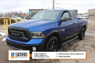 <p><strong>ACCIDENT FREE SASKATCHEWAN VEHICLE </strong></p>

<p>Our 2014 Ram Sport has been through a <strong>presale inspection fresh full synthetic oil service. Carfax reports Saskatchewan vehicle , Accident Free. Financing Available on site. trades Encouraged. Aftermarket warranties to fit every need and budget. </strong>The Ram 1500 has the nicest interior of any full-size pickup. Its upgraded touchscreen interface is impressively easy to use and offers substantial technology capabilities. We're also fond of the Ram as it offers a composed and smooth ride whether you're driving it on- or off-road. That's largely due to the fact that the Ram is the only truck in this class with a coil-spring rear suspension. 5.7-liter V8 with 395 hp and 410 lb-ft. The V8 is matched to an eight-speed automatic transmissions, 5.7-liter V8 can tow up to 10,450 pounds. Standard safety equipment on the 2014 Ram 1500 includes four-wheel antilock disc brakes, stability control, hill start assist, trailer sway control, front seat side airbags and full-length side curtain airbags. A fully integrated trailer brake controller . A rearview camera and front/rear parking sensors are either standard or optional on all Ram 1500s. Models with Uconnect Access have an emergency telematics system that connects you with 911 operators at the touch of a button and provides stolen vehicle tracking. Packed with extra features like heated seats heated steering wheel upgraded cloth interior. come test drive this truck today.</p>

<p><span style=color:#2980b9><strong>Siman Auto Sales is large enough to make a difference but small enough to care. We are family owned and operated, and have been proudly serving Saskatchewan car buyers since 1998. We offer on site financing, consignment, automotive repair and over 90 preowned vehicles to choose from.</strong></span></p>