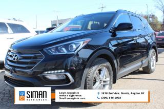 <p><strong>EXCELLENT SERVICE RECORDS</strong></p>

<p>Our 2018 Hyundai Santa fe has been through a <strong>presale inspection fresh full synthetic oil service , Carfax reports No serious collisions and excellent service records. Financing Available on site Trades encouraged. Aftermarket warranties available to fit every need and budget.</strong> Hyundai uses the Sport moniker to differentiate this two-row small crossover from its big brother, the three-row Santa Fe. as an easy-to-drive urban runabout, the Santa Fe Sport will satisfy. Four adults will find the interior genuinely spacious and well appointed, and a third adult in the rear is within the realm of possibility. If it were our money, we'd go with the base Sport model. Its non-turbocharged four-cylinder isn't as peppy as the 2.0T's turbocharged unit, but it's also far less expensive. We think this year's Value package is a good deal since it bundles plenty of desirable features (such as heated front seats, a touchscreen and Apple CarPlay/Android Auto functionality) powered by a 2.4-liter four-cylinder (185 horsepower, 178 pound-feet of torque). A six-speed automatic transmission is standard complete with all wheel drive. 17-inch alloy wheels, rear privacy glass, air-conditioning, a rearview camera, a 40/20/40-split rear seat, Bluetooth connectivity, a 5-inch display screen, and a six-speaker sound system with a CD player and a USB port. heated front seats, foglights, heated mirrors and steering wheel.</p>

<p><span style=color:#2980b9><strong>Siman Auto Sales is large enough to make a difference but small enough to care. We are family owned and operated, and have been proudly serving Saskatchewan car buyers since 1998. We offer on site financing, consignment, automotive repair and over 90 preowned vehicles to choose from.</strong></span></p>