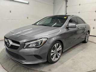 All-wheel drive CLA 250 w/ Premium package incl. panoramic sunroof, heated leather seats, blind spot monitor, pre-collision system, backup camera, 18-inch alloys, power seat w/ memory, paddle shifters, 8-inch touchscreen w/ Apple CarPlay/Android Auto, dual-zone climate control, keyless entry w/ push start, Dynamic Select, full power group incl. power folding mirrors, automatic headlights, auto-dimming rearview mirror, leather-wrapped steering wheel, Bluetooth and cruise control!