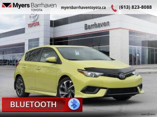 <b>Low Mileage!</b><br> <br>  Compare at $17574 - Our Live Market Price is just $16898! <br> <br>   The Scion iM is both fun and functional with an eager drivetrain and plenty of interior space. This  2016 Scion iM is fresh on our lot in Ottawa. <br> <br>Its not often that versatility,  fun driving dynamics, and style come together at an affordable price, but Scion pulled it off with the iM hatchback. With an impressive host of standard features, the iM gives you more bang for the buck than any other compact. You and your passengers will never be bored or uncomfortable thanks to the roomy interior and the Scion Display Audio infotainment system. If youre in the market for a fun hatchback thats good on gas, look no further than the Scion iM. This low mileage  hatchback has just 59,550 kms. Its  yellow in colour  . It has an automatic transmission and is powered by a  137HP 1.8L 4 Cylinder Engine.  It may have some remaining factory warranty, please check with dealer for details. <br> <br>To apply right now for financing use this link : <a href=https://www.myersbarrhaventoyota.ca/quick-approval/ target=_blank>https://www.myersbarrhaventoyota.ca/quick-approval/</a><br><br> <br/><br> Buy this vehicle now for the lowest bi-weekly payment of <b>$144.21</b> with $0 down for 72 months @ 9.99% APR O.A.C. ( Plus applicable taxes -  Plus applicable fees   ).  See dealer for details. <br> <br>At Myers Barrhaven Toyota we pride ourselves in offering highly desirable pre-owned vehicles. We truly hand pick all our vehicles to offer only the best vehicles to our customers. No two used cars are alike, this is why we have our trained Toyota technicians highly scrutinize all our trade ins and purchases to ensure we can put the Myers seal of approval. Every year we evaluate 1000s of vehicles and only 10-15% meet the Myers Barrhaven Toyota standards. At the end of the day we have mutual interest in selling only the best as we back all our pre-owned vehicles with the Myers *LIFETIME ENGINE TRANSMISSION warranty. Thats right *LIFETIME ENGINE TRANSMISSION warranty, were in this together! If we dont have what youre looking for not to worry, our experienced buyer can help you find the car of your dreams! Ever heard of getting top dollar for your trade but not really sure if you were? Here we leave nothing to chance, every trade-in we appraise goes up onto a live online auction and we get buyers coast to coast and in the USA trying to bid for your trade. This means we simultaneously expose your car to 1000s of buyers to get you top trade in value. <br>We service all makes and models in our new state of the art facility where you can enjoy the convenience of our onsite restaurant, service loaners, shuttle van, free Wi-Fi, Enterprise Rent-A-Car, on-site tire storage and complementary drink. Come see why many Toyota owners are making the switch to Myers Barrhaven Toyota. <br>*LIFETIME ENGINE TRANSMISSION WARRANTY NOT AVAILABLE ON VEHICLES WITH KMS EXCEEDING 140,000KM, VEHICLES 8 YEARS & OLDER, OR HIGHLINE BRAND VEHICLE(eg. BMW, INFINITI. CADILLAC, LEXUS...) o~o